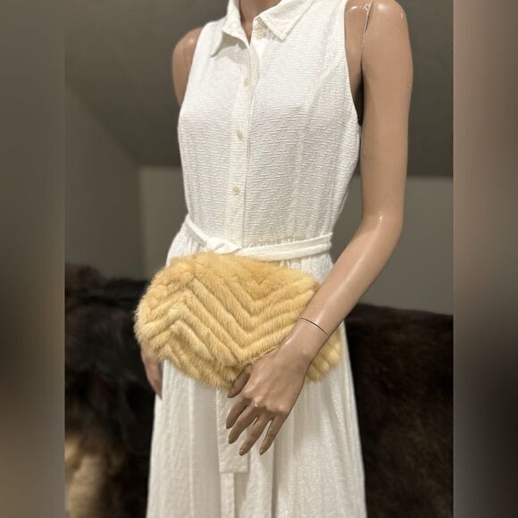 Luxury Real Mink Fur Handmade Fold Over Flap Bag/Shoulder Bag/Crossbody - Picture 13 of 16